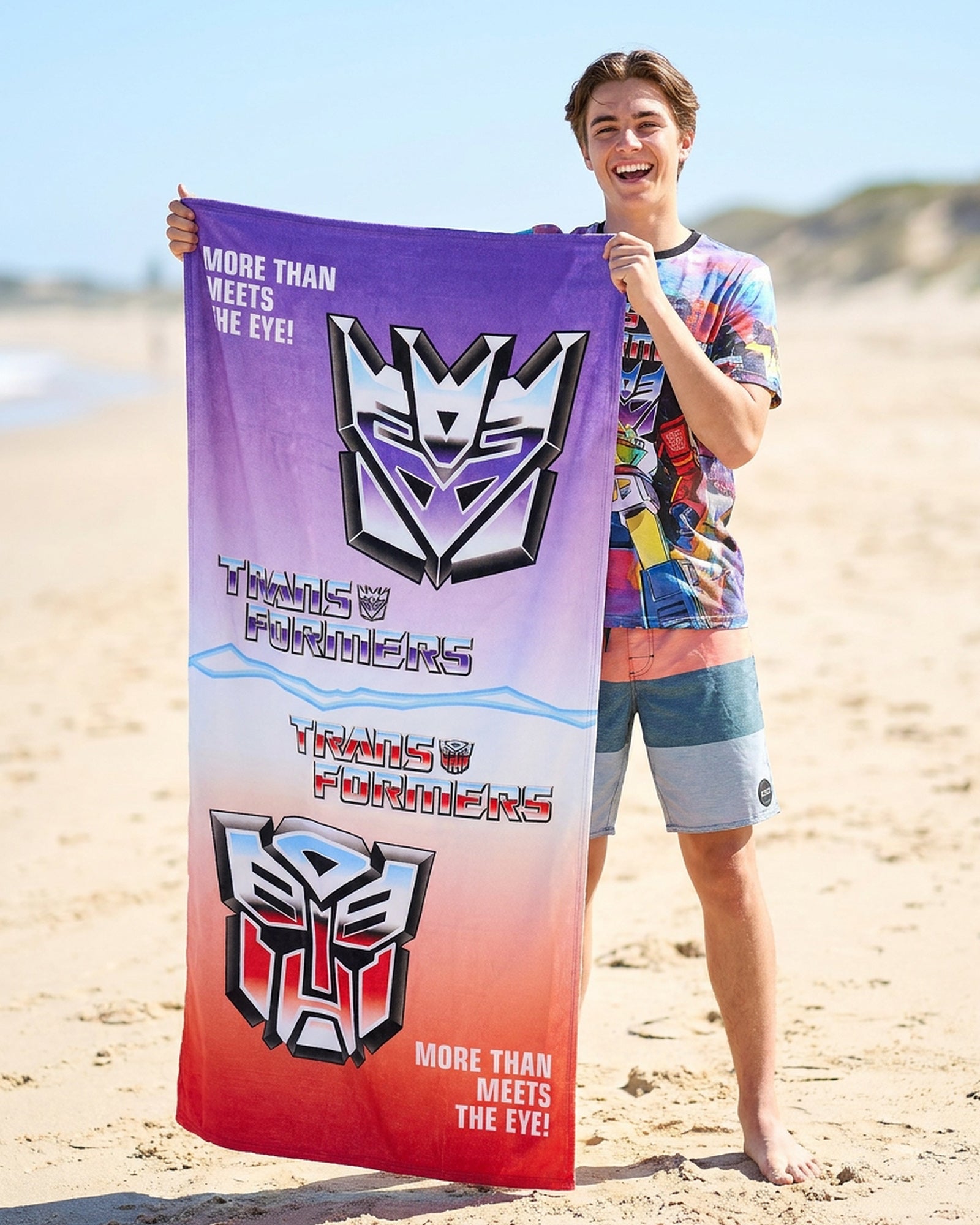 Transformers Beach Towel Gen 1 Autobot Decepticon Duel Forces 30"x60" Pool Bath