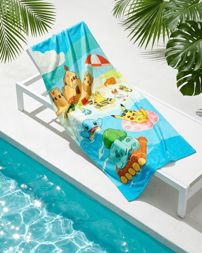 Pokemon Beach Towel Beach Buddies Pikachu and Friends 30"x60" Microfiber Pool Bath