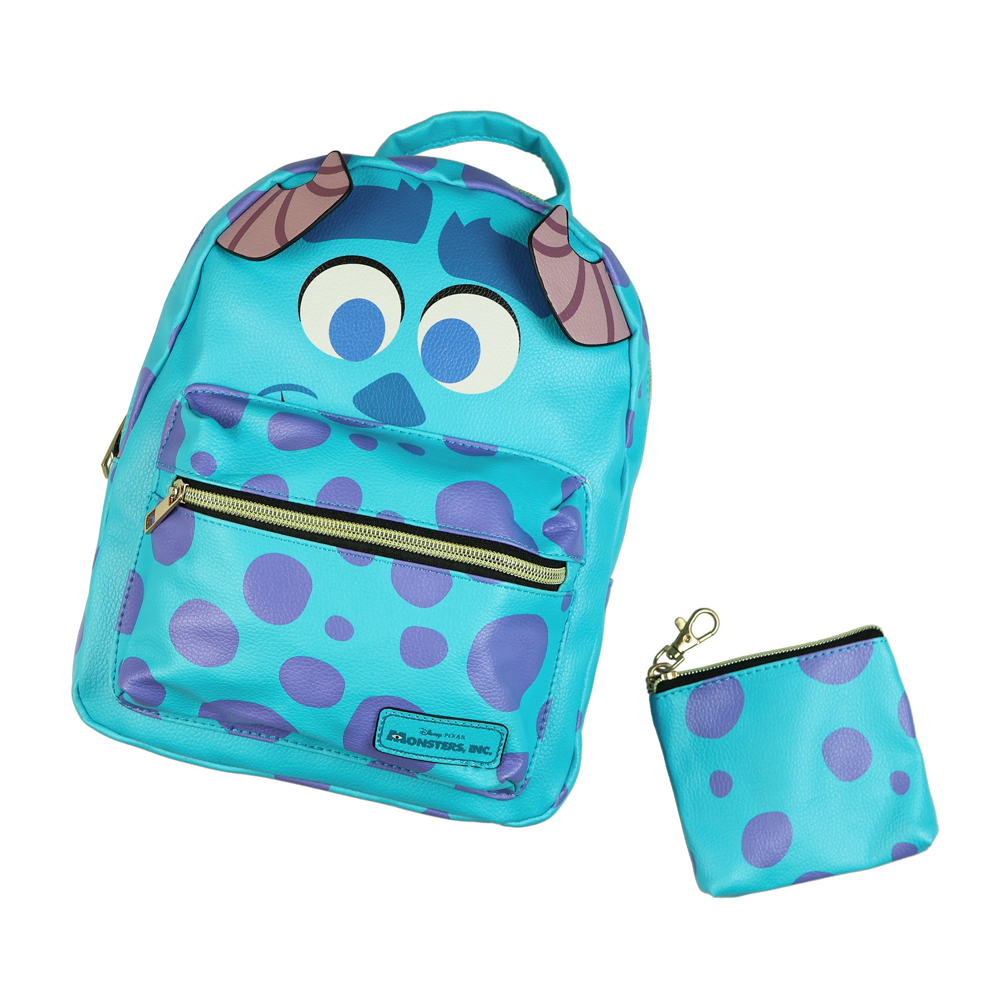 Disney Monsters Inc. Sulley Mini Backpack 10" with Coin Purse, 2-Piece Set