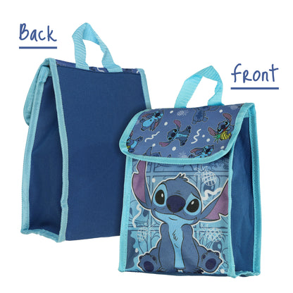 Disney Stitch Backpack 16" Shimmer Character 5 Piece with Detachable Lunch Box