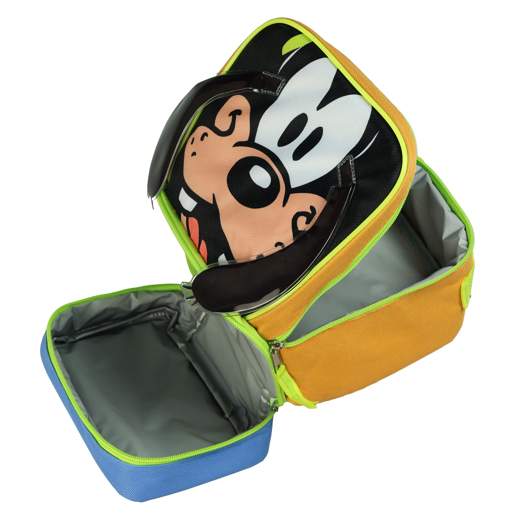Disney Goofy Lunch Box Character 3D Ears 9" Insulated Dual Compartment Tote