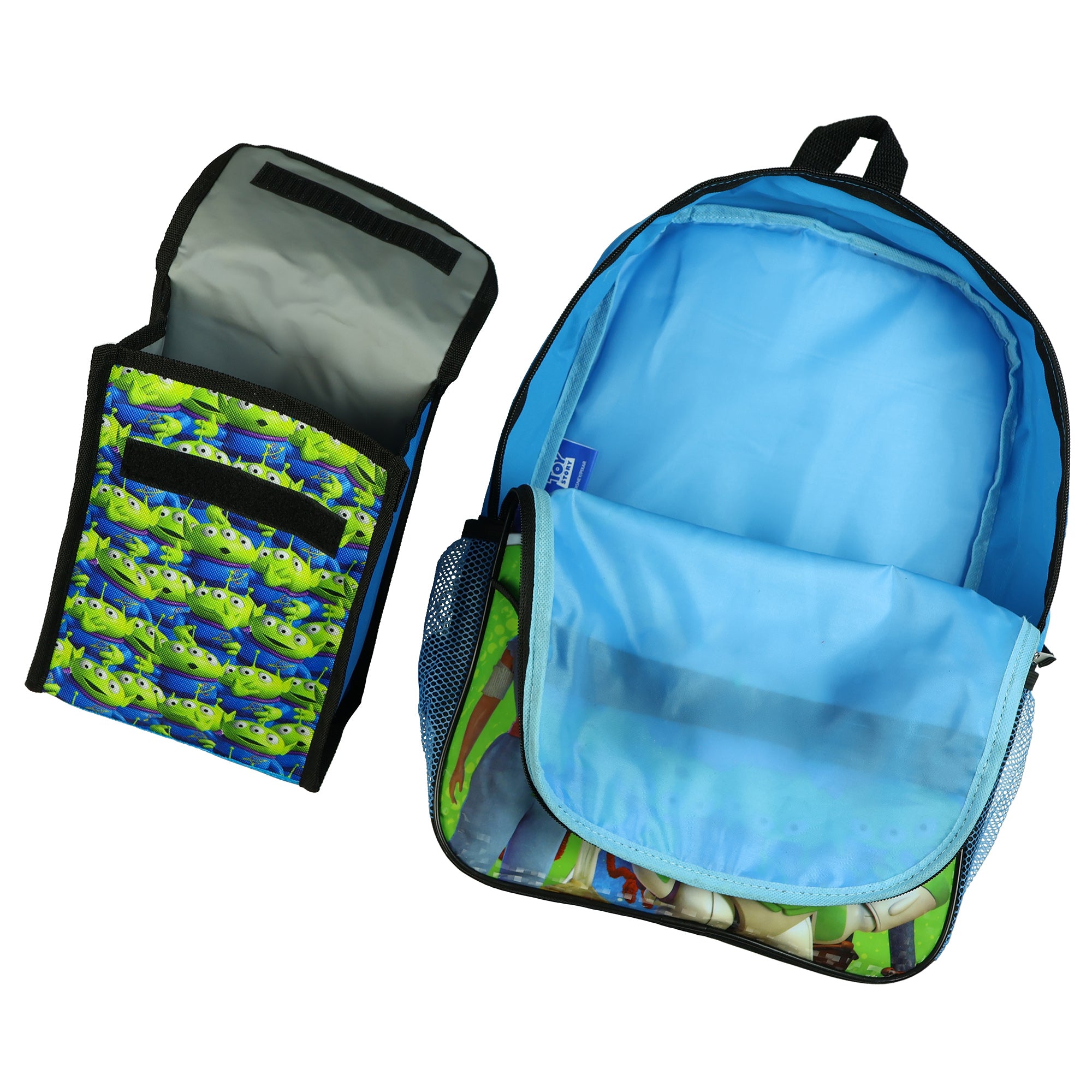 Disney Toy Story Backpack 16" Buzz Woody and Friends 5 Piece Detachable Lunch Box