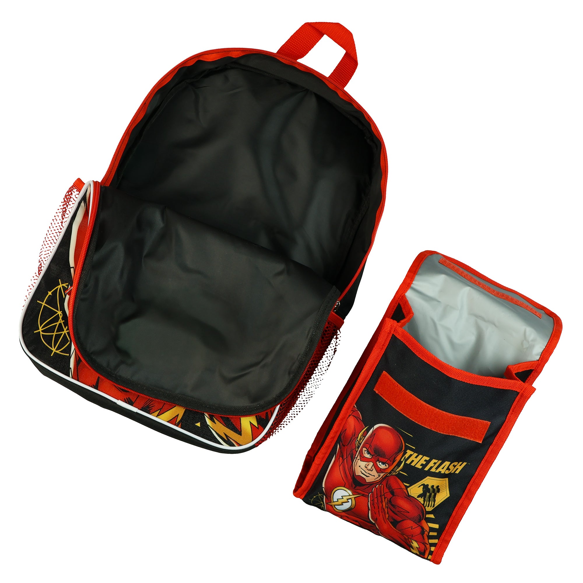 DC Comics The Flash Backpack 16" 5 Piece Set Book Bag with Lunch Box
