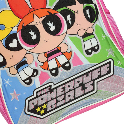 The Powerpuff Girls Backpack Blossom Buttercup Bubbles Sparkly 16" Bookbag