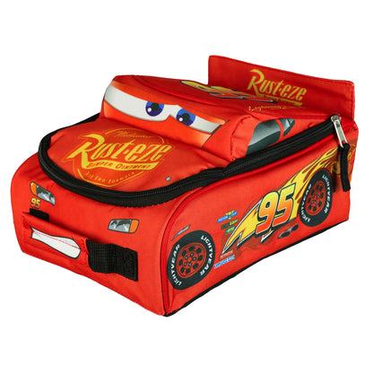 Disney Cars Lunch Box 9.5" Lightning McQueen 3D Character Insulated Tote Bag