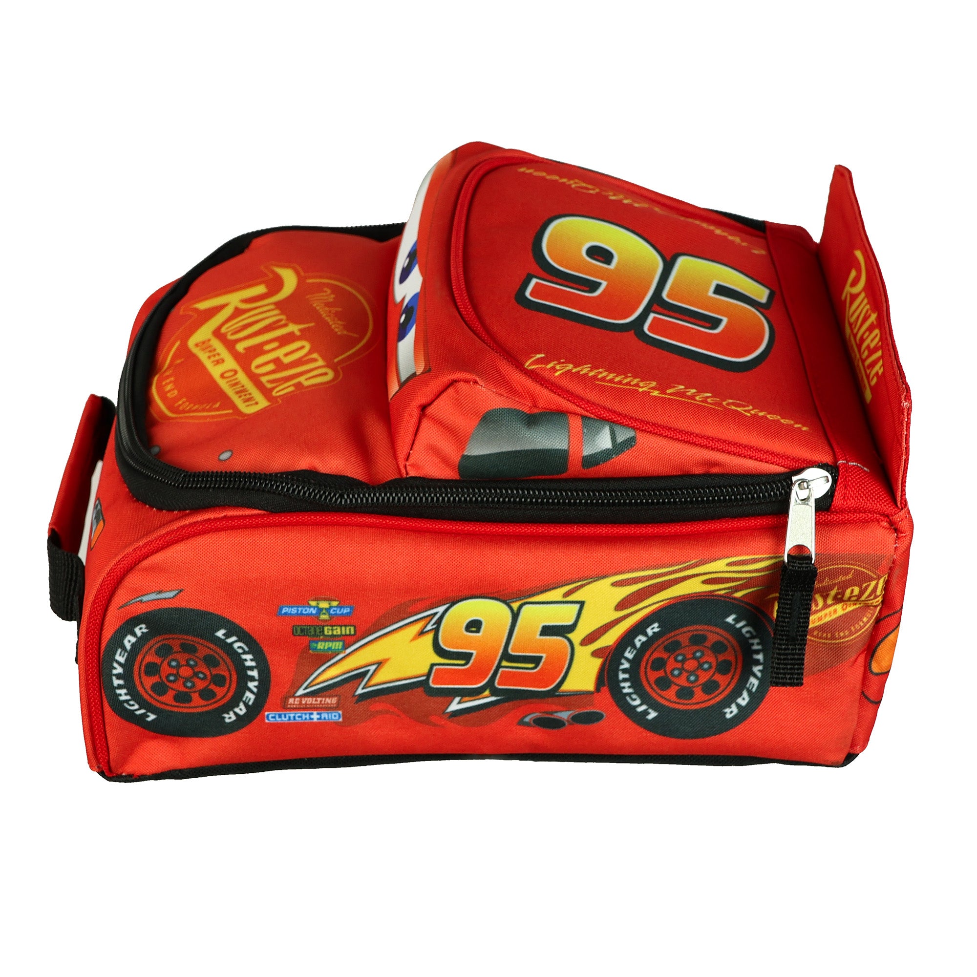 Disney Cars Lunch Box 9.5" Lightning McQueen 3D Character Insulated Tote Bag