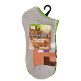 Minecraft Boy's Pixelated Overworld Video Game 3-Pack No-Show Ankle Socks