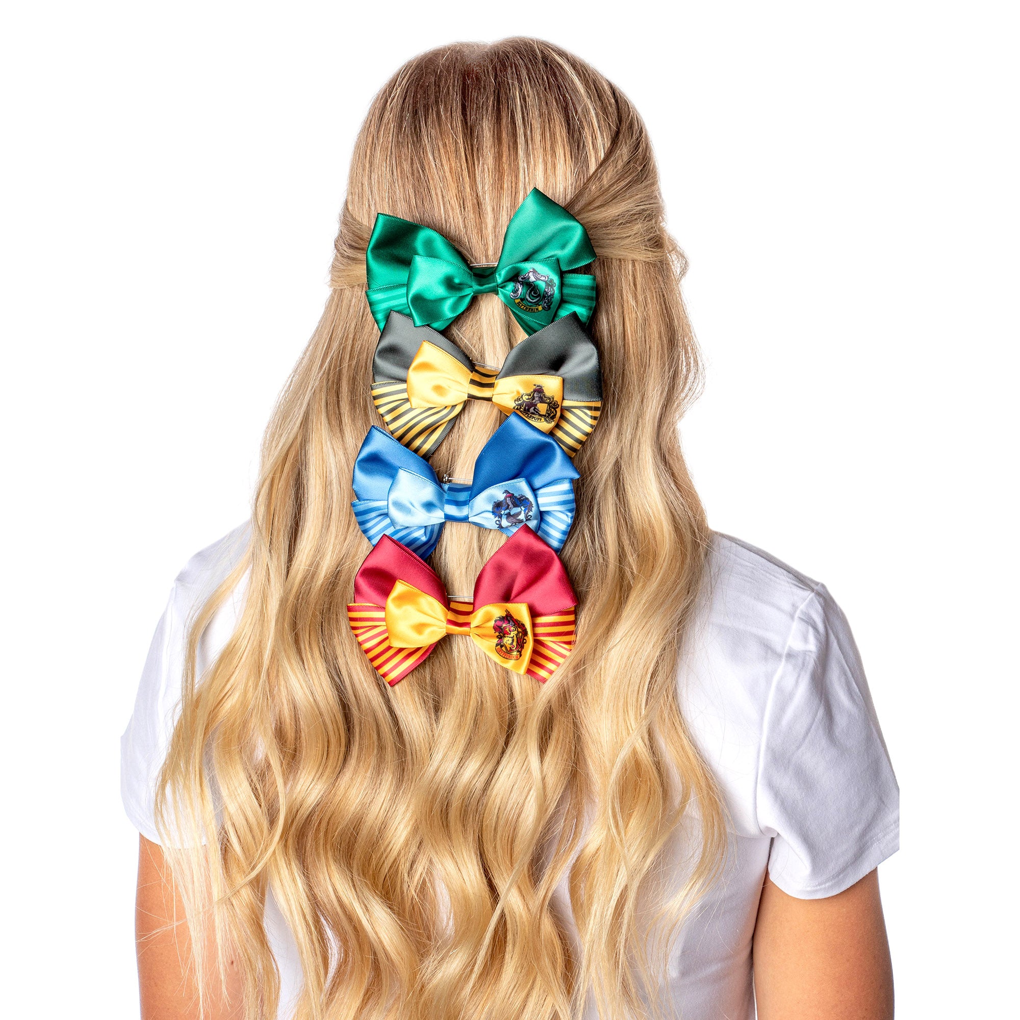 Harry Potter Hogwarts School House Crests Hair Bows - All 4 Houses Available - Seven Times Six