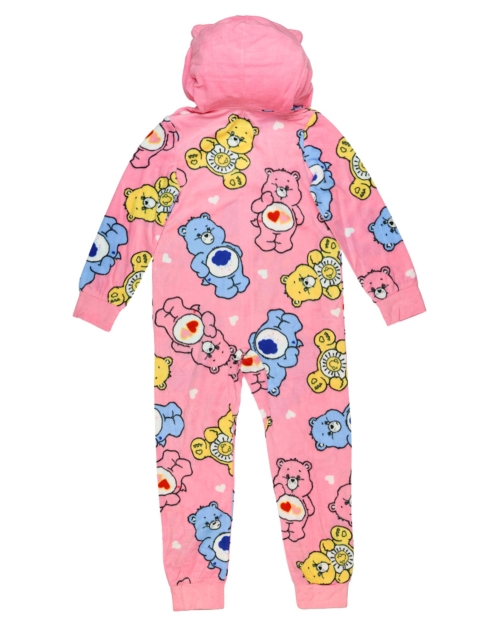 Care Bears Union Suit Girls' Full Zip Hooded Lounge Pajamas