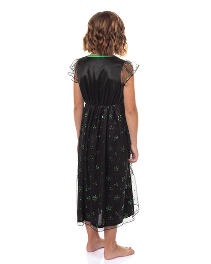 Wicked Girl's Short-Sleeve Sparkle Nightgown Pajama Dress