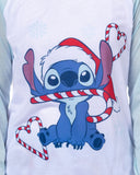 Disney Stitch Christmas Pajamas Men's Candy Cane 2 Piece PJ Lounge Set