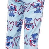 Disney Stitch Christmas Pajamas Men's Candy Cane 2 Piece PJ Lounge Set