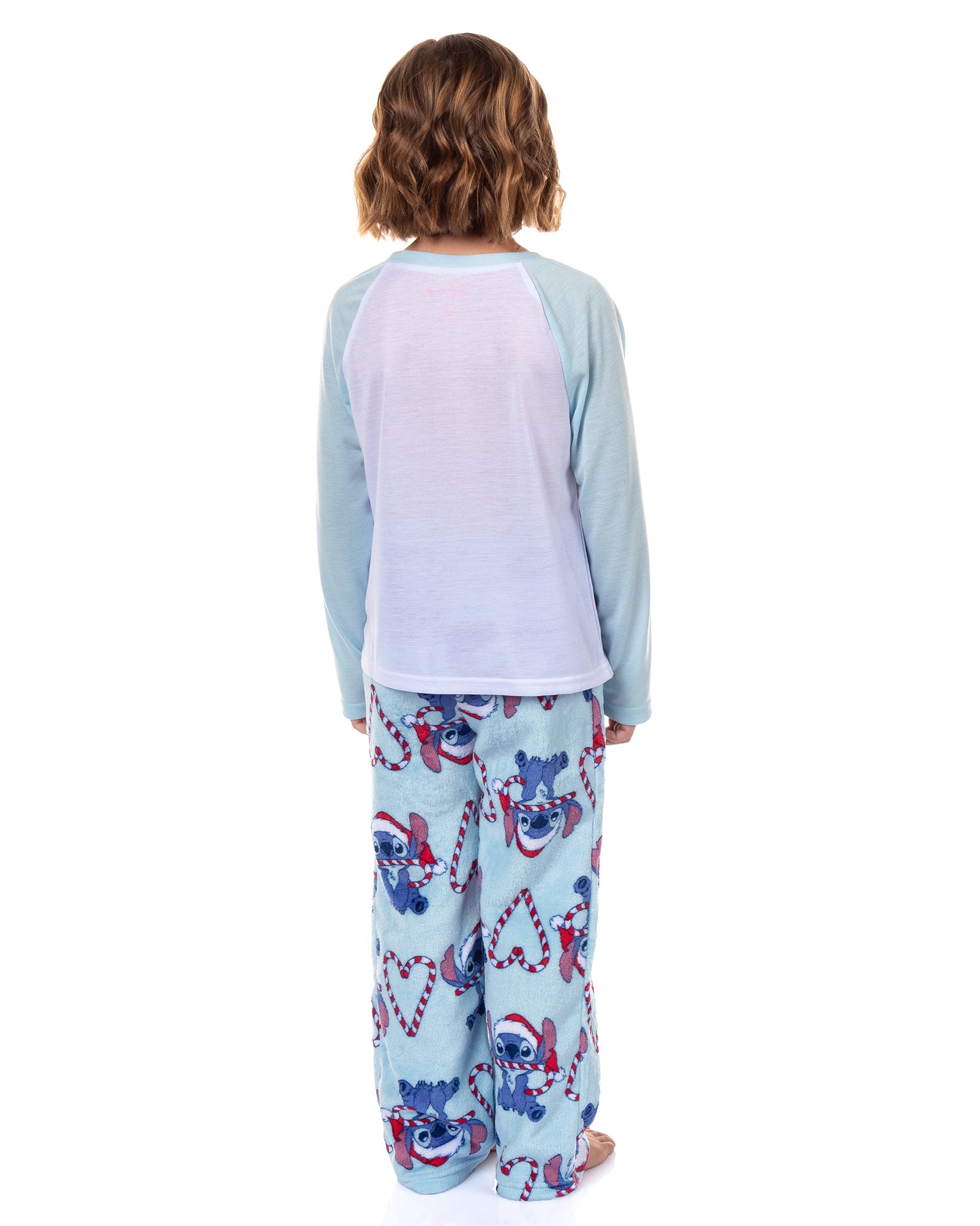 Disney Stitch Christmas Pajamas Men's Candy Cane 2 Piece PJ Lounge Set