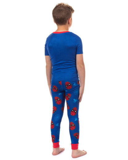 Marvel Spider-Man Pajamas Boy's Snug Fit Short Sleeve Shirt and Pant Set