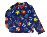 Super Mario Kid's AOP Icons 2-Piece Button Down Coat Pajama Pant Set