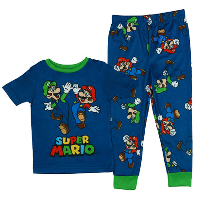 Nintendo Super Mario Pajamas Toddler Boy's Snug Fit Short Sleeve Pant Set