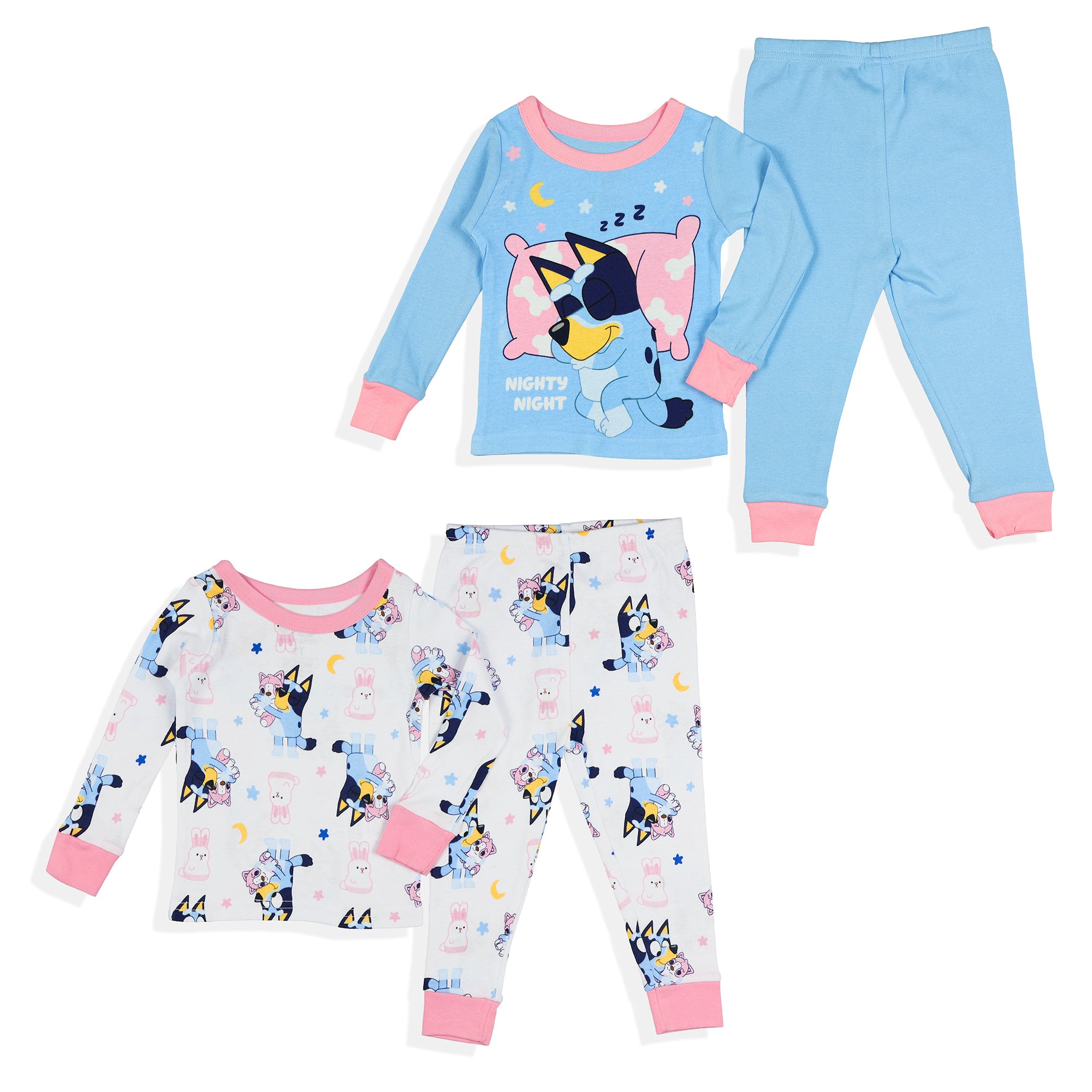 Bluey Pajamas Toddler Girls' 2 Pair Nighty Night 2-Piece Sleep Sets