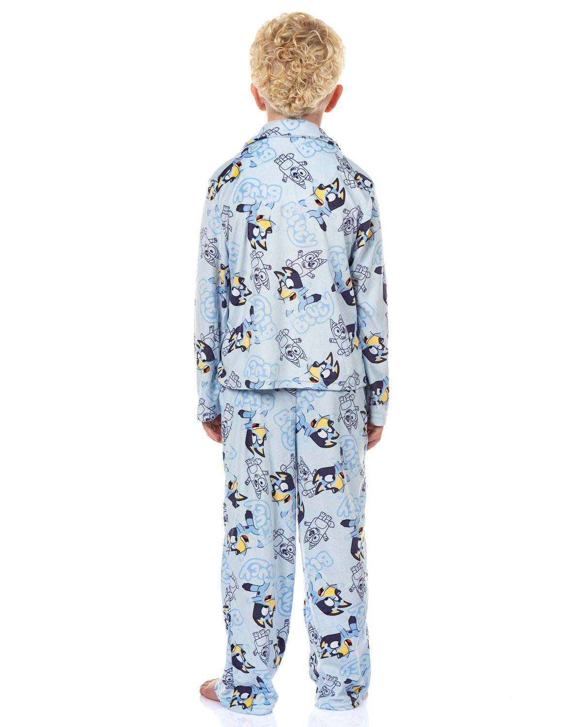 Bluey Pajamas Boys' 2-Piece Coat Front Flannel Lounge Sleep Set