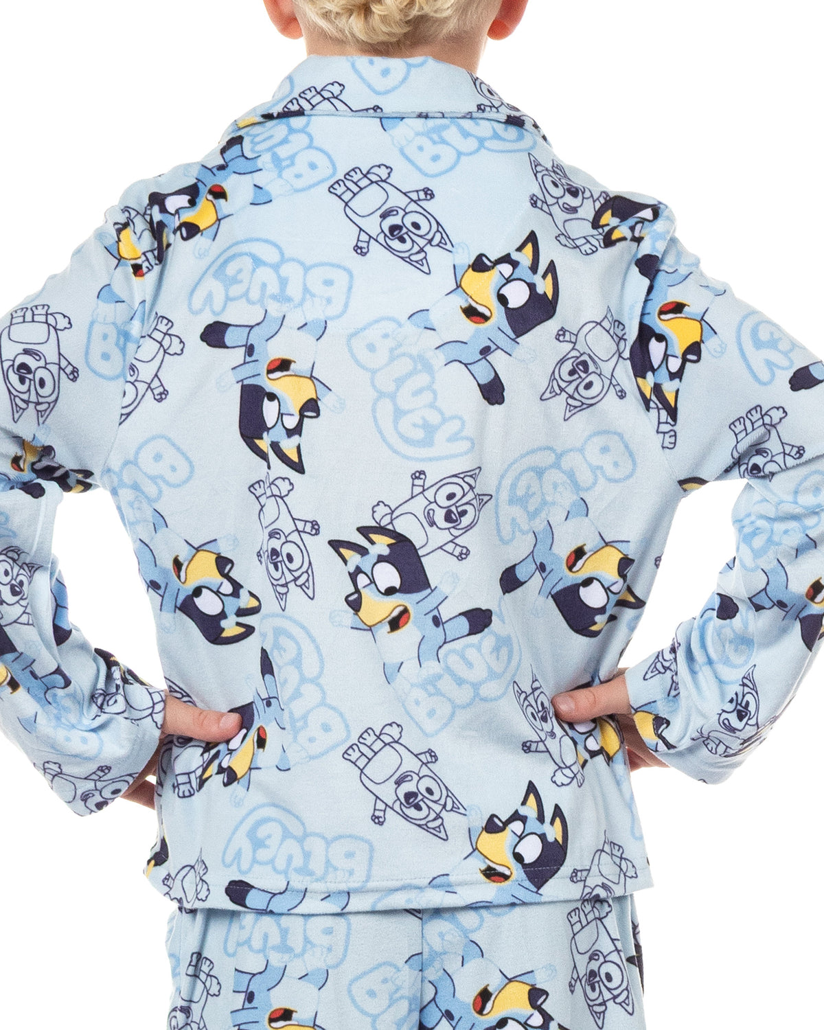 Bluey Pajamas Boys' 2-Piece Coat Front Flannel Lounge Sleep Set