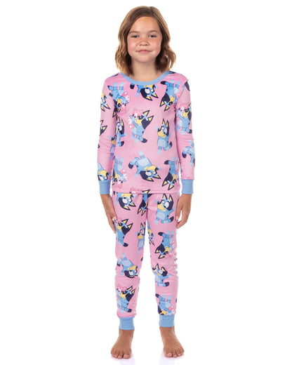 Bluey Pajamas Girls' Polly Puppy 2-Piece Tight Fit Lounge Sleep Set