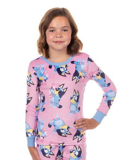 Bluey Pajamas Girls' Polly Puppy 2-Piece Tight Fit Lounge Sleep Set
