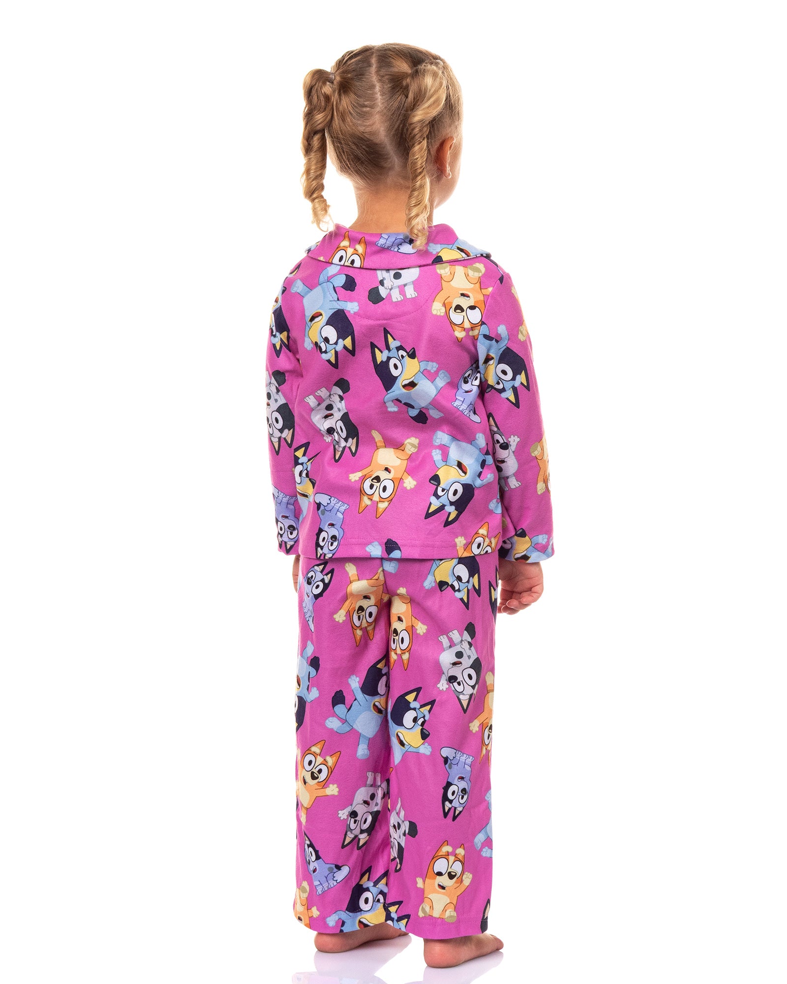 Bluey Pajamas Toddler Girl's Bingo Muffin Long Sleeve Button Up Sleep Set