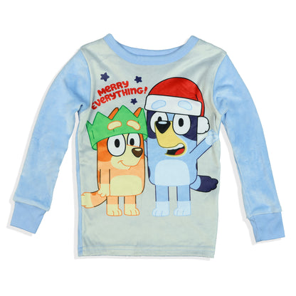 Bluey Pajamas Merry Everything Toddler Christmas Tight Fit 2-Piece Set (2T)