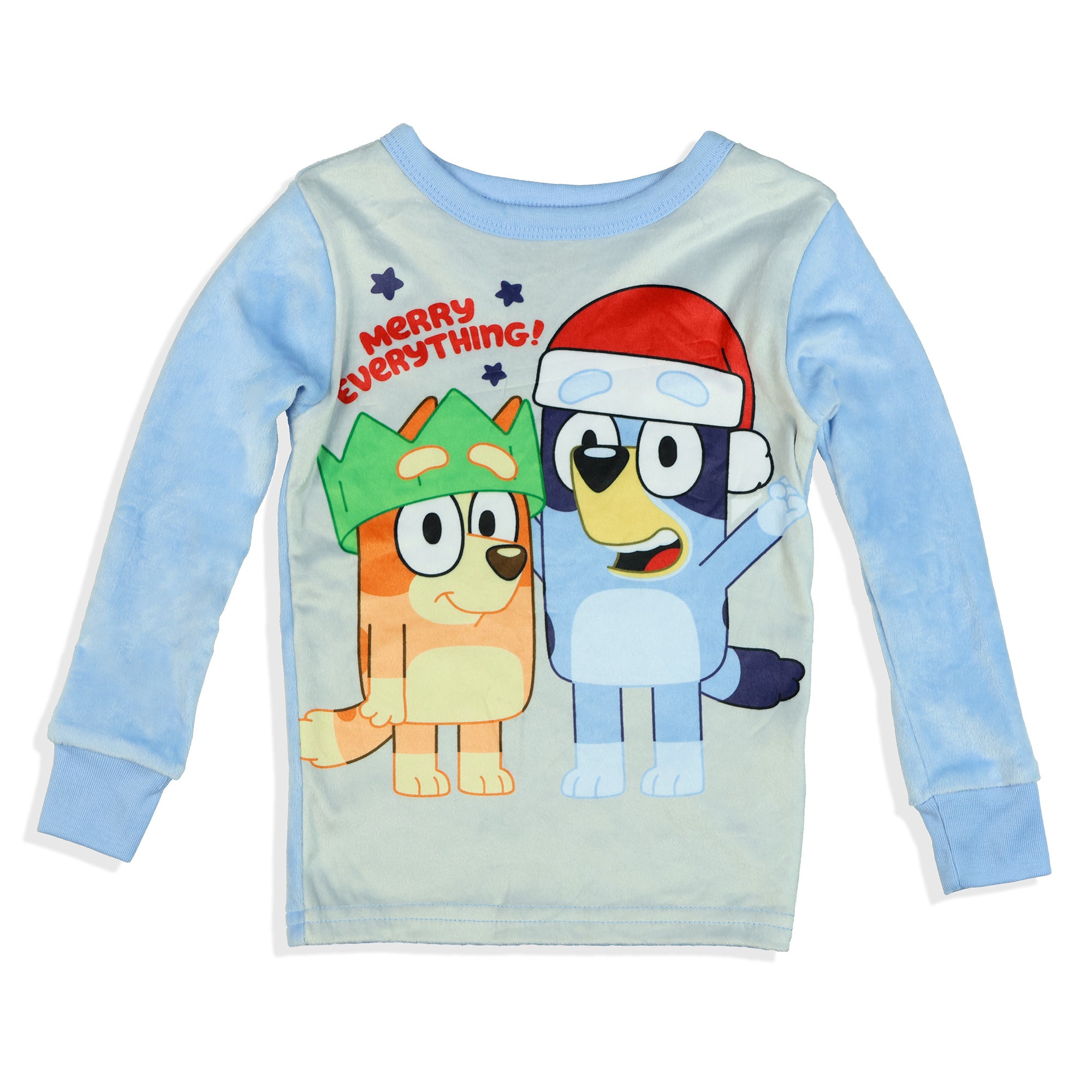 Bluey Pajamas Merry Everything Toddler Christmas Tight Fit 2-Piece Set (4T)