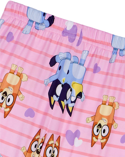 Bluey Pajamas Toddler Girl's Bluey and Bingo Short Sleeve Button Up Set