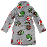 Nintendo Boys' Super Mario Yoshi and Super Mushroom Kids Fleece Robe