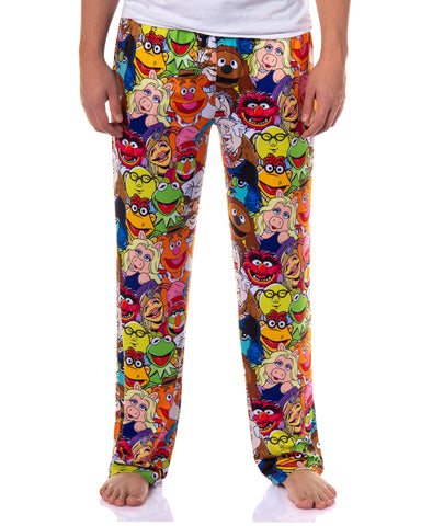The Muppets Pajamas Men's Kernit Miss Piggy Fozzie Bear AOP Lounge Pj Pants