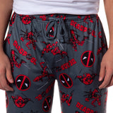 Marvel Comics Deadpool Pajamas Men's Logo Fight Pose Lounge PJ Pants