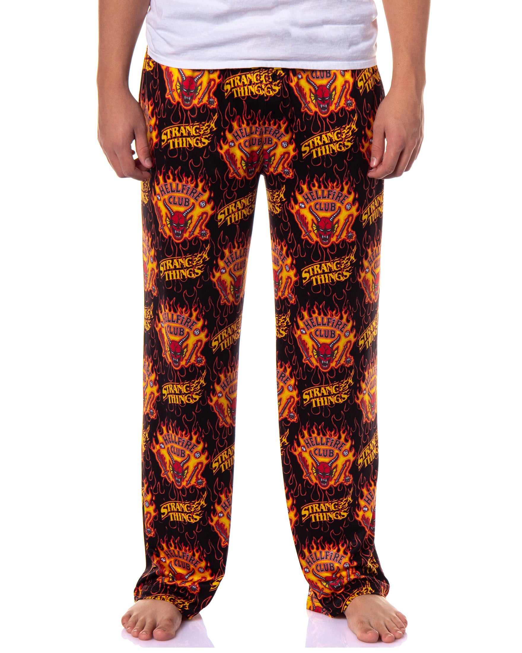 Stranger Things Pants Men's Hellfire Club Lounge Sleep Pajamas