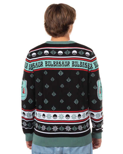Pokemon Character Design Men's Crewneck Ugly Sweater for Christmas