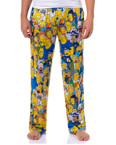 The Simpsons Pants Men's Characters of Springfield Lounge Sleep Pajamas