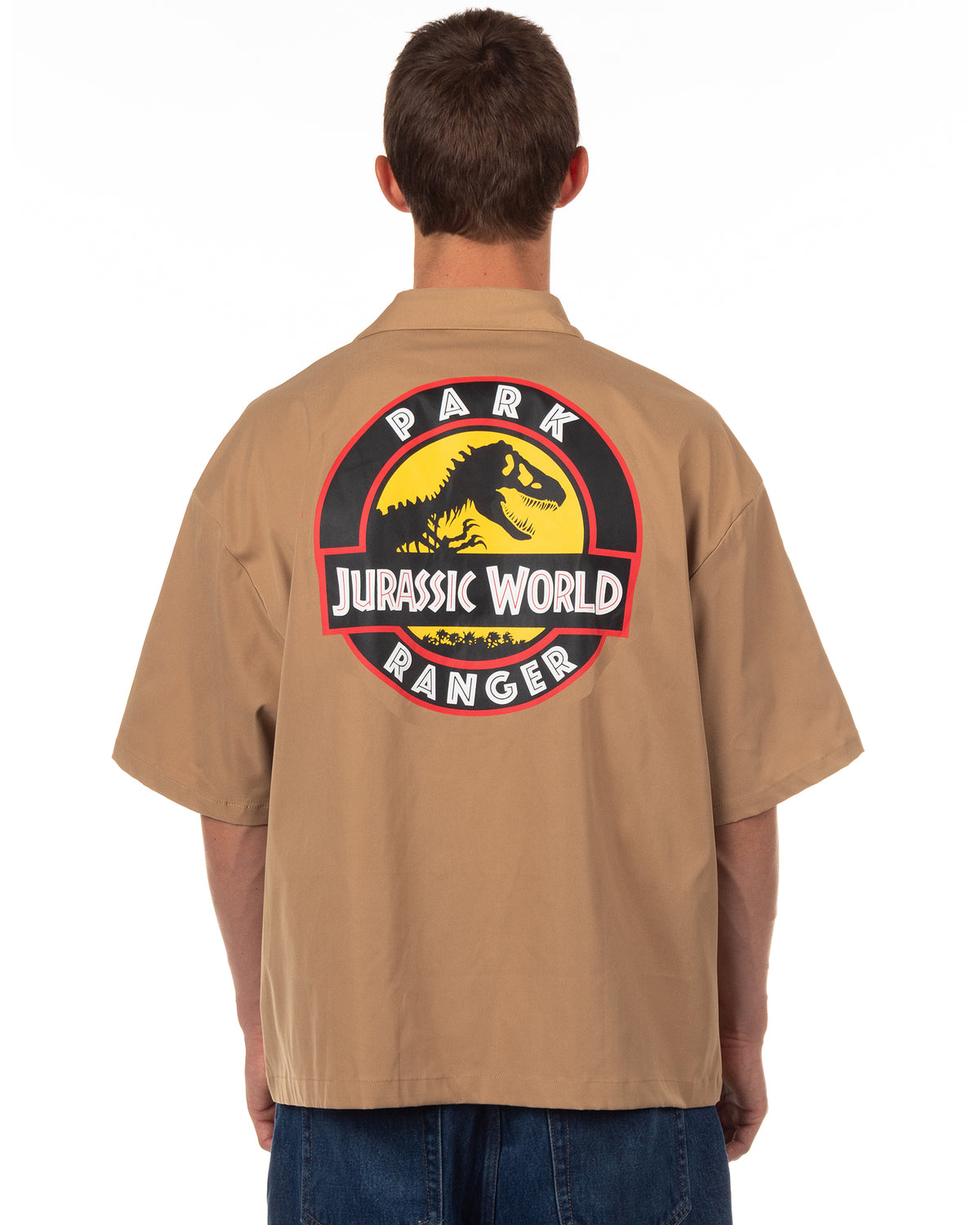 Jurassic World Men's Ranger Button Up Shirt Short Sleeve Costume Top