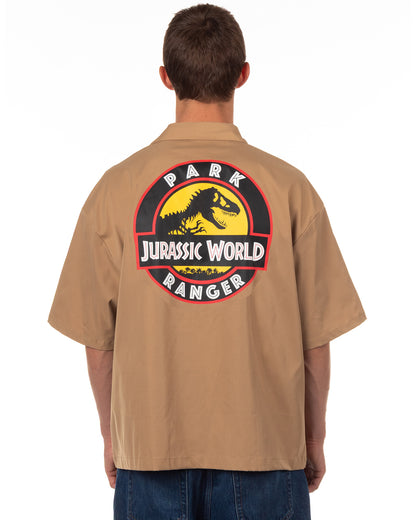 Jurassic World Men's Ranger Button Up Shirt Short Sleeve Costume Top