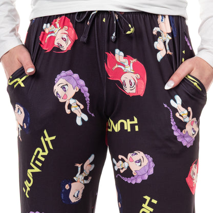 K-Pop Demon Hunters Pajama Pants HUNTR/X Chibi Toss Women's Loungewear