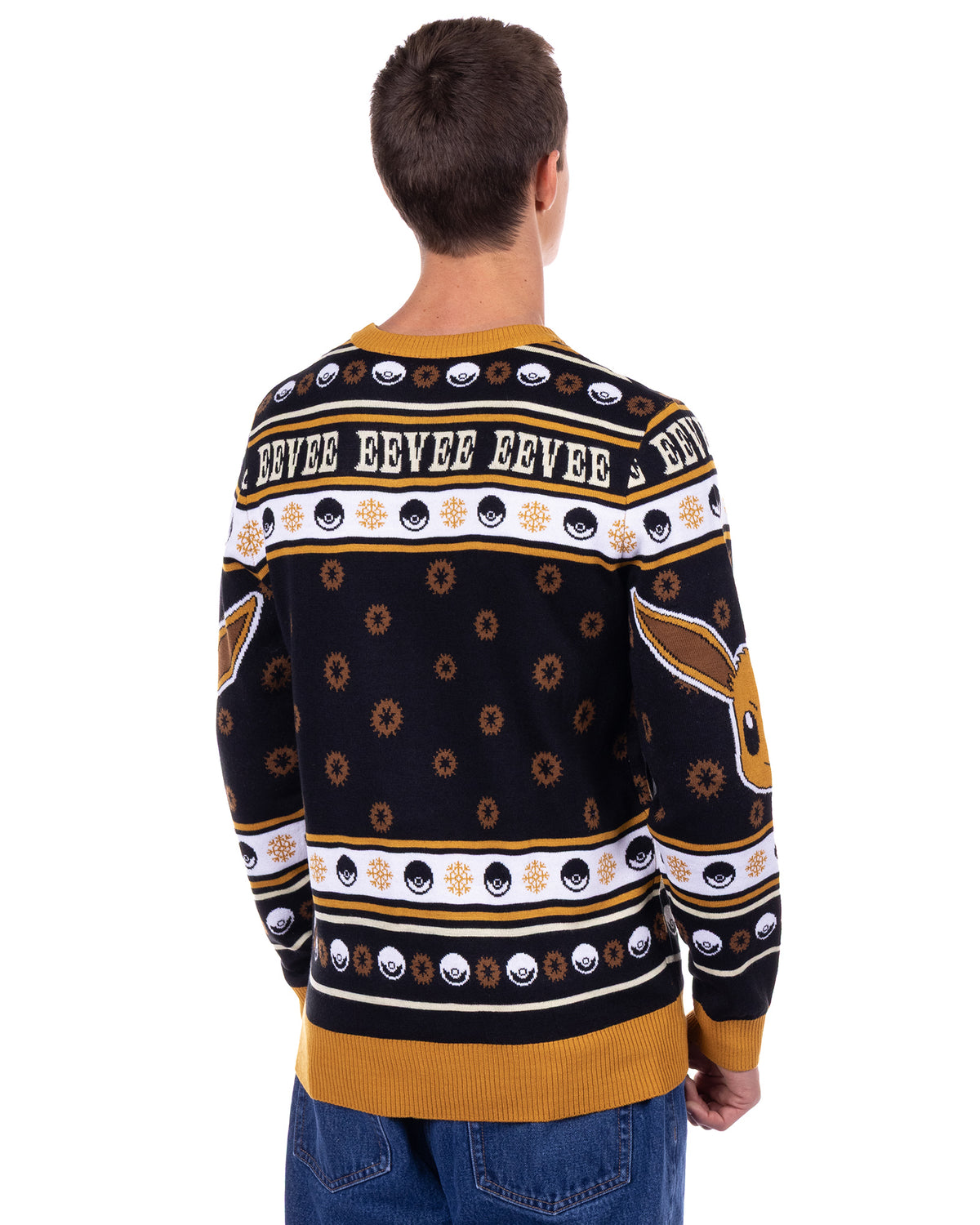 Pokemon Ugly Christmas Sweater Adult Eevee Knit Crewneck Pullover