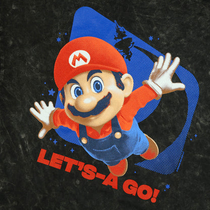 The Super Mario Galaxy Movie T-Shirt Men's Let's A Go Mineral Wash Tee