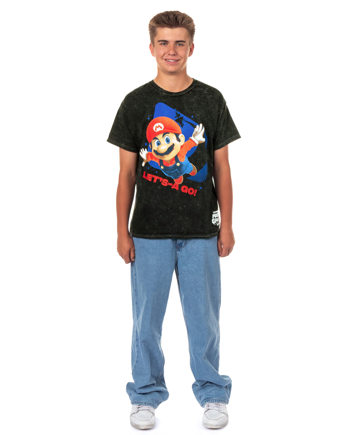 The Super Mario Galaxy Movie T-Shirt Men's Let's A Go Mineral Wash Tee