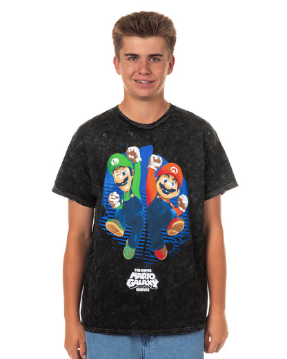 The Super Mario Galaxy Movie T-Shirt Men's Mineral Wash Short Sleeve Tee