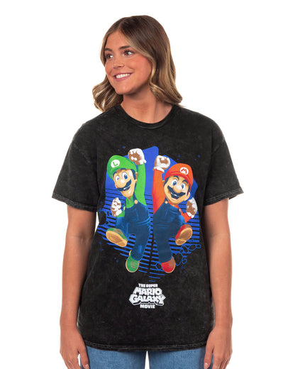 The Super Mario Galaxy Movie T-Shirt Men's Mineral Wash Short Sleeve Tee