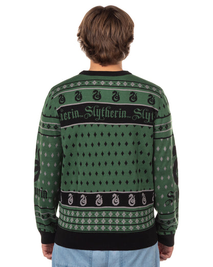 Harry Potter Sweater Men's Hogwarts House Crests Logo Ugly Sweater for Christmas