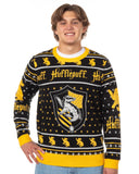 Harry Potter Sweater Men's Hogwarts House Crests Logo Ugly Sweater for Christmas
