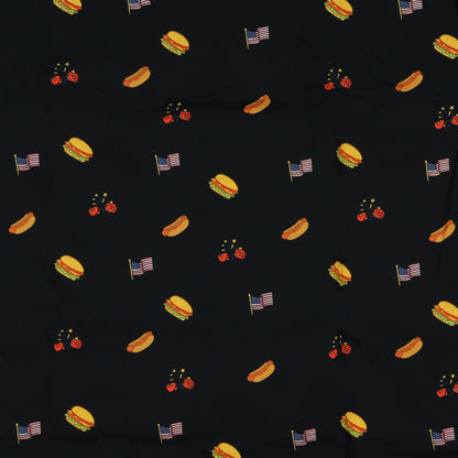 Fourth Of July Mens Hamburgers Flags Hot Dogs Adult Button Up Shirt