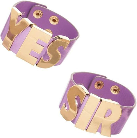 DC Comics Harley Quinn Yes Sir Cosplay Cuffs Purple - Set of 2