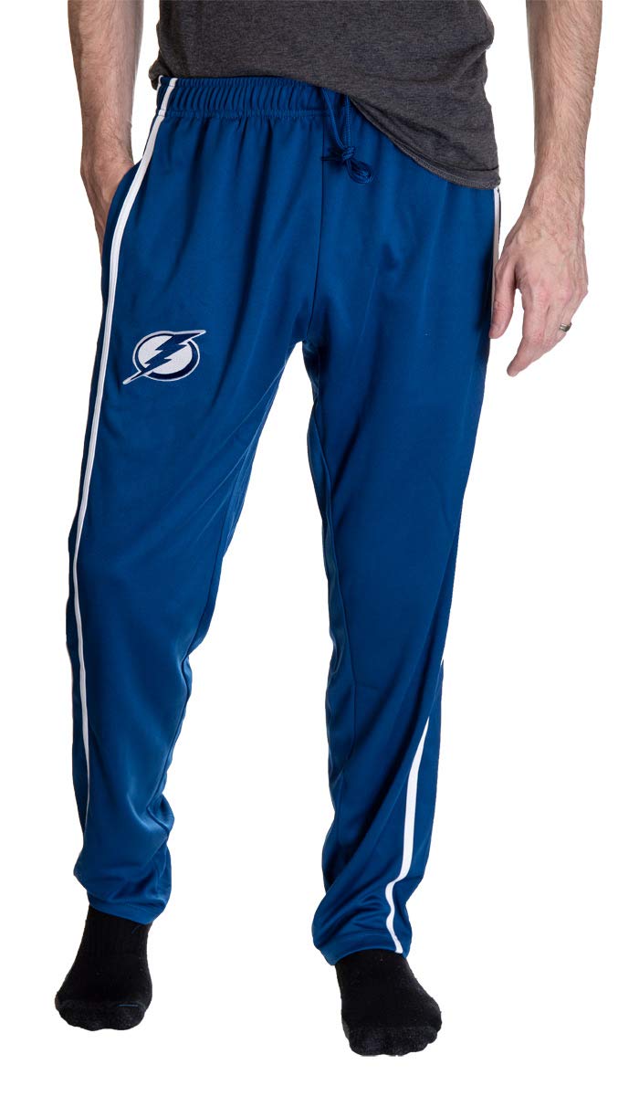 NHL Men's Open Bottom Striped Training Lounge Pants with Pockets