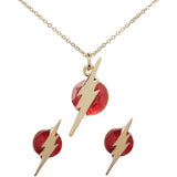 Dc Comics The Flash Necklace and Earrings Set With Collectible Tin