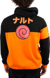 Naruto Shippuden Anime Men's Naruto Kanji Red Spiral Cosplay Zippered Hoodie